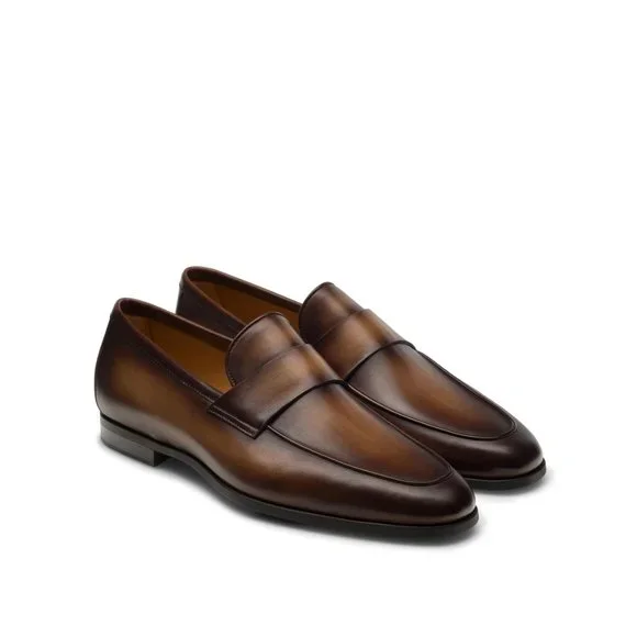 Bashwood Handmade Brown Shaded Loafers for Men